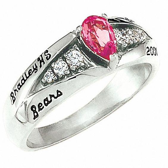 Ladies' Siladium® Summer Breeze Diamond Accent High School Class Ring