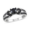 Thumbnail Image 0 of 1 CT. T.W. Black Diamond Engagement Ring in Sterling Silver