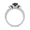 Thumbnail Image 2 of 1 CT. T.W. Black Diamond Engagement Ring in Sterling Silver