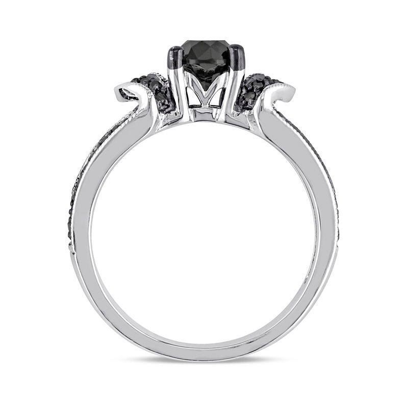 1 CT. T.W. Black Diamond Engagement Ring in Sterling Silver