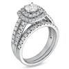 Thumbnail Image 1 of 1-1/2 CT. T.W. Diamond Double Frame Bridal Set in 14K White Gold