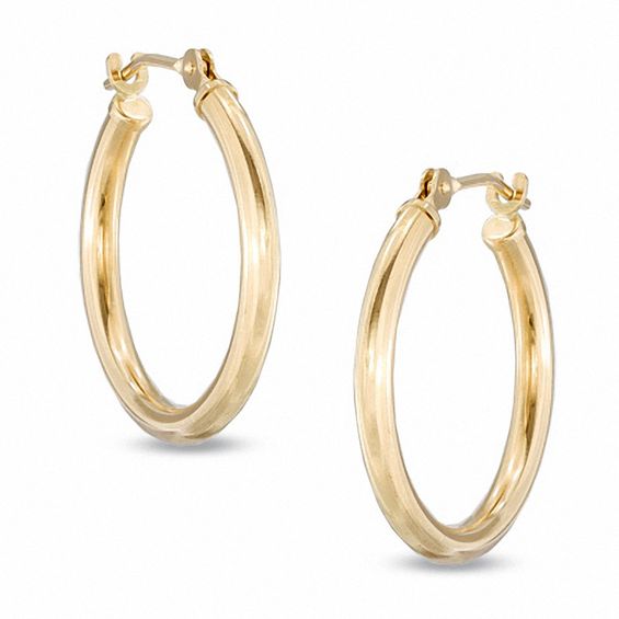 20mm Polished Hoop Earrings In 14k Gold 20mm Polished Hoop Earrings In 14k Gold