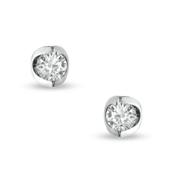 3/8 CT. T.W. Certified Canadian Diamond Stud Earrings in 14K White Gold  (I/I2)