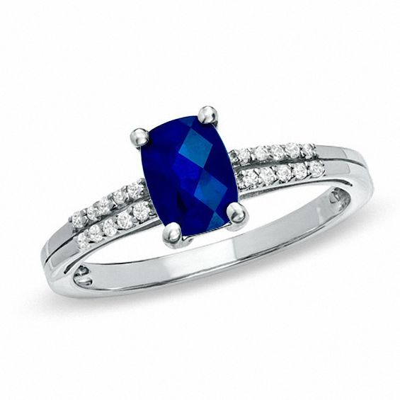 Blue Stone Ring Silver September Birthstone Blue Gemstone Ring Large Blue Gemstone Solitaire Cushion Iolite Ring Sterling Silver Ring
