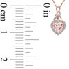 Thumbnail Image 2 of 8.0mm Heart-Shaped Pink Morganite and Diamond Accent Pendant in 10K Rose Gold - 17"