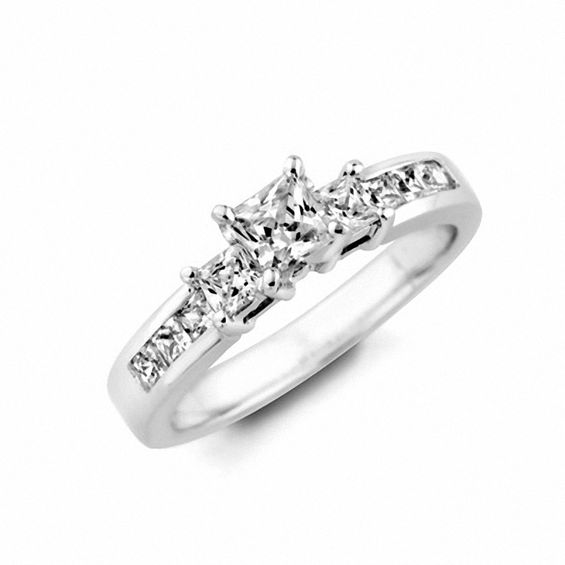11/4 CT. T.W. Certified PrincessCut Diamond Three Stone Engagement