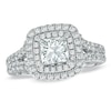 Thumbnail Image 0 of Vera Wang Love Collection 2-1/5 CT. T.W. Princess-Cut Diamond Frame Split Shank Engagement Ring in 14K White Gold