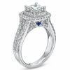 Thumbnail Image 2 of Vera Wang Love Collection 2-1/5 CT. T.W. Princess-Cut Diamond Frame Split Shank Engagement Ring in 14K White Gold