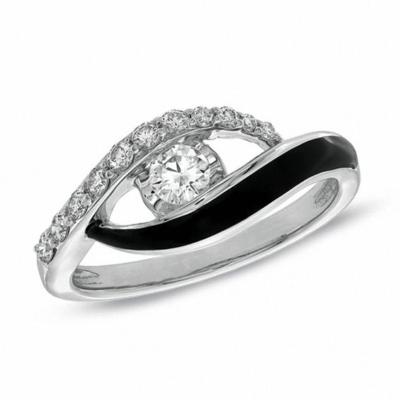 Stainless Steel Gold Color Plated Prong-Set Round Sirena Bypass Fancy Ring with Clear CZ Stainless Steel Gold Color Plated Prong-Set Round Sirena Bypass Fancy Ring with Clear CZ