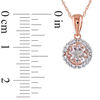 Thumbnail Image 2 of 6.0mm Morganite and Diamond Accent Frame Pendant in 10K Rose Gold - 17"