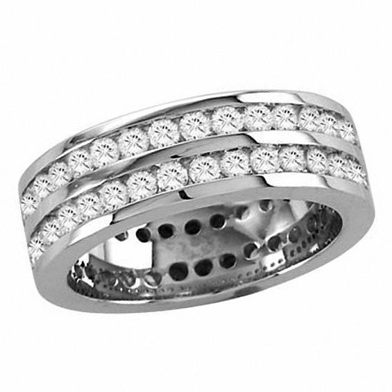 1-7/8 CT. T.W. Diamond Double Row Eternity Wedding Band in ...