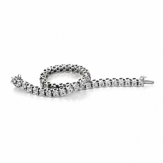 1 Ct T W Diamond Tennis Bracelet In 14k White Gold I I2 T W Diamond Tennis Bracelet In 14k White Gold I I2