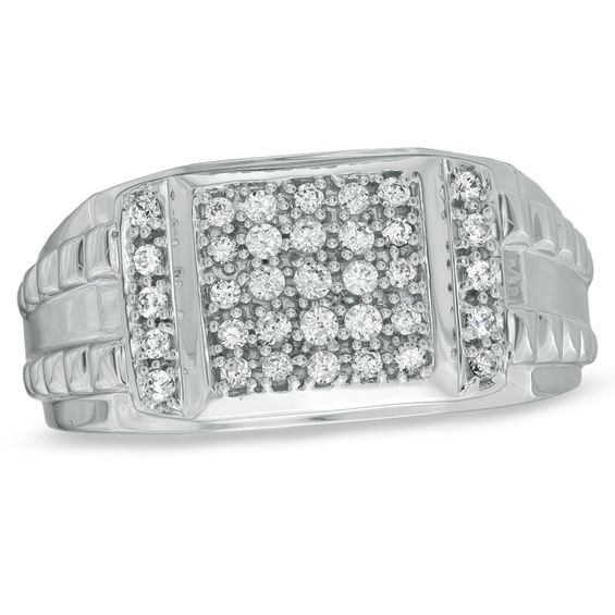 Men's 1/2 CT. T.W. Diamond Ring in Sterling Silver Diamond Rings