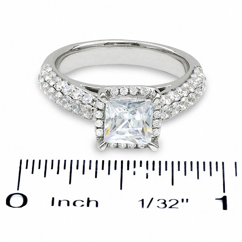2-1/2 CT. T.W. Certified Framed Princess-Cut Diamond Engagement Ring in 14K White Gold