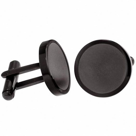 Men's Black IP Stainless Steel Cuff Links Accessories Gift Ideas