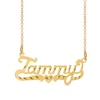 Thumbnail Image 0 of Diamond-Cut and Satin Name Necklace in 10K Gold (10 Characters)