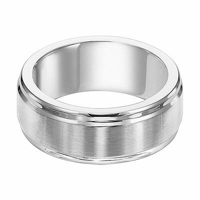 Triton Men's 9.0mm Comfort Fit Polished Stainless Steel Wedding Band
