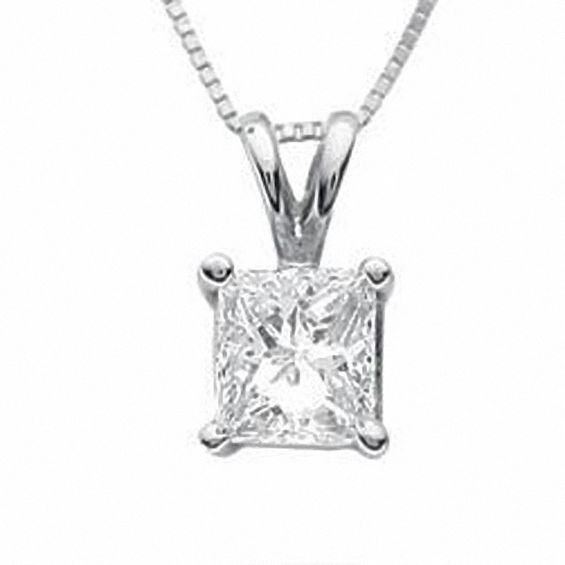 Princess Cut Pendant Settings Design Ideas 3 4 Ct Certified Princess Cut Diamond Solitaire Pendant In Platinum