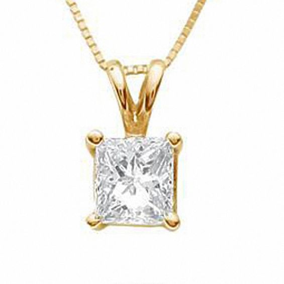 3 4 Ct Certified Princess Cut Diamond Solitaire Pendant In 18k Gold Certified Princess Cut Diamond Solitaire Pendant In 18k Gold