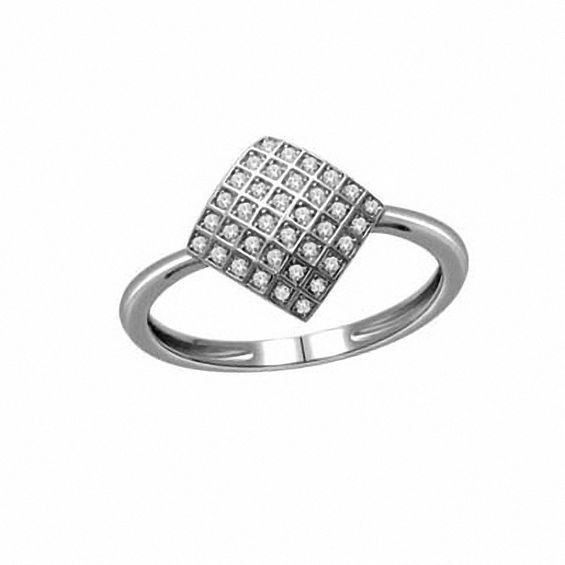 1 10 CT. T.W. Diamond Quilted Ring in Sterling Silver Zales