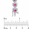 Thumbnail Image 3 of Heart-Shaped Lab-Created Ruby and Diamond Accent Bracelet in Sterling Silver - 7.25"