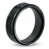 Thumbnail Image 1 of Men's 8.0mm Comfort Fit Carbon Fiber Inlay Black Titanium Wedding Band - Size 10