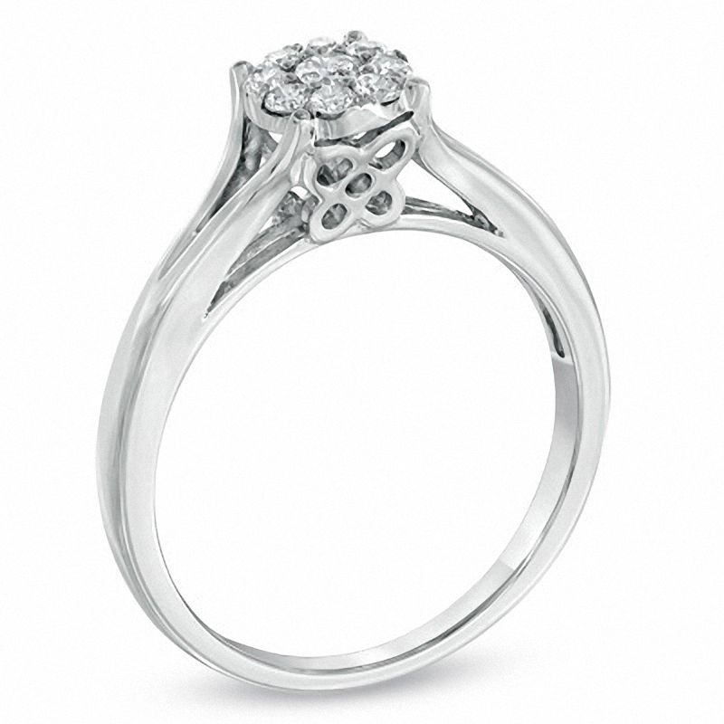 1/4 CT. T.W. Multi-Diamond Engagement Ring in 10K White Gold