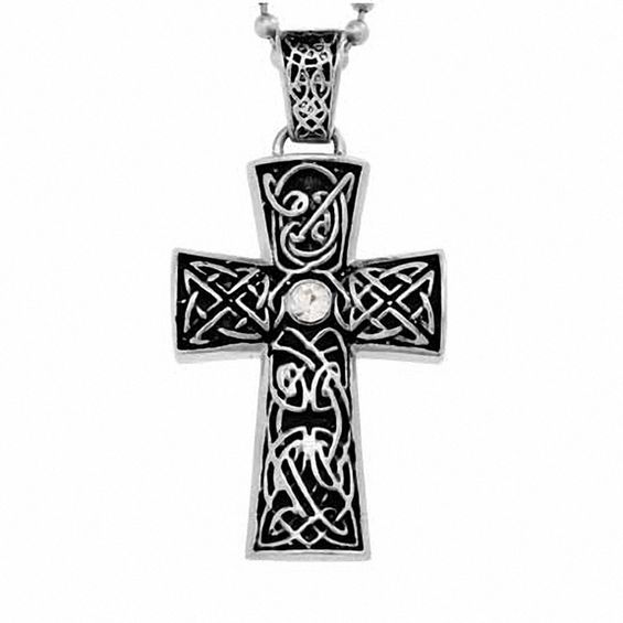 Healing Everyday Wear or Gift!!! Gothic Antique Bronze Celtic Cross Necklace Faith Spiritual Celtic Crystal