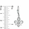 Thumbnail Image 1 of 1/4 CT. T.W. Diamond Fleur-de-Lis Drop Earrings in 10K White Gold