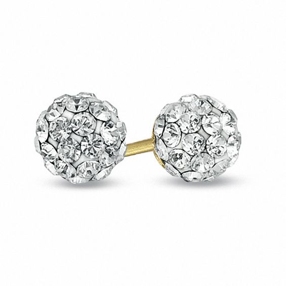 Child S Crystal Ball Earrings In 14k Gold Gemstone Child S Crystal Ball Earrings In 14k Gold