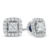 Thumbnail Image 1 of Vera Wang Love Collection 1/2 CT. T.W. Princess-Cut Diamond Frame Stud Earrings in 14K White Gold