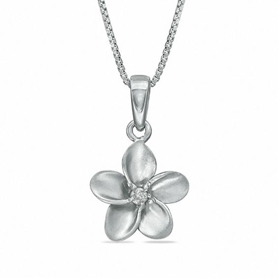 1 1/4 inch tall Sterling Silver Flower Pendant