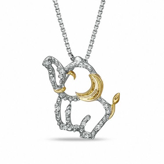 Diamond Accent Elephant Pendant in 