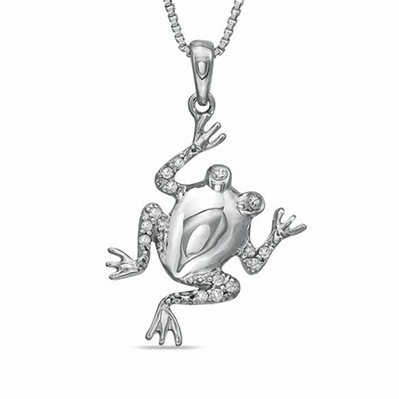 1/10 CT. T.W. Diamond Frog Pendant in 