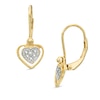 Thumbnail Image 0 of Diamond Accent Heart Drop Earrings in Sterling Silver and 14K Gold Plate