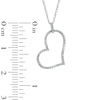 Thumbnail Image 1 of 1/10 CT. T.W. Diamond Tilted Heart Outline Pendant in 10K White Gold