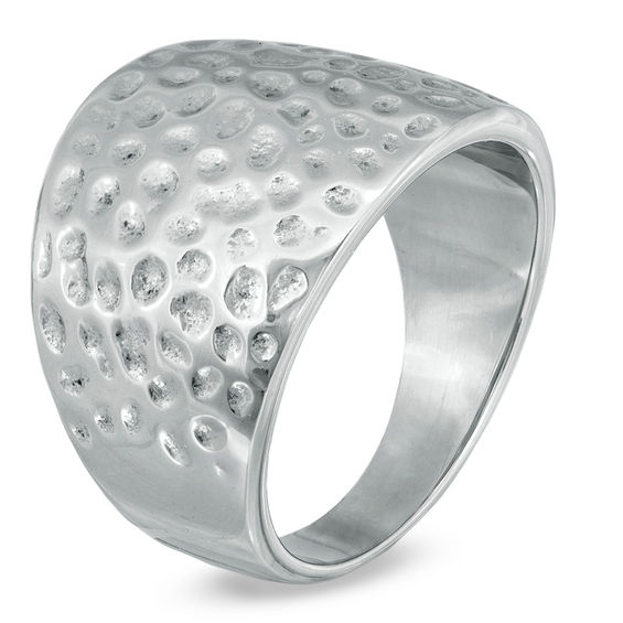 16.0mm Hammered Stainless Steel Ring Online Exclusives Collections
