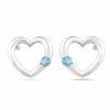 Thumbnail Image 0 of Blue Topaz Heart Earrings in Sterling Silver