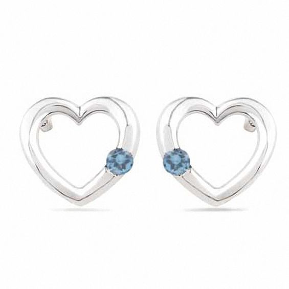Aquamarine Heart Earrings In Sterling Silver Online Exclusives Aquamarine Heart Earrings In Sterling Silver