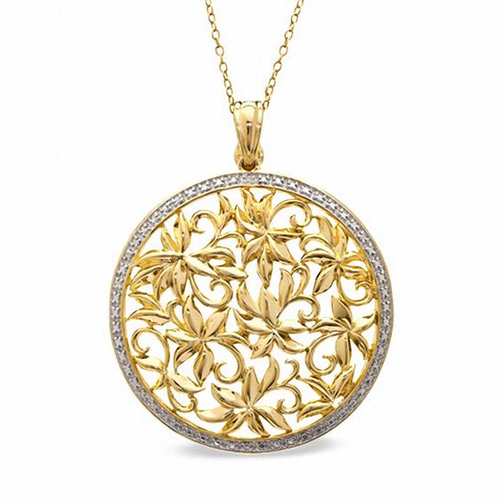 Diamond Accent Medallion Pendant in 