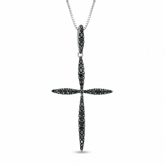 Black Diamond Thin Cross Pendant 