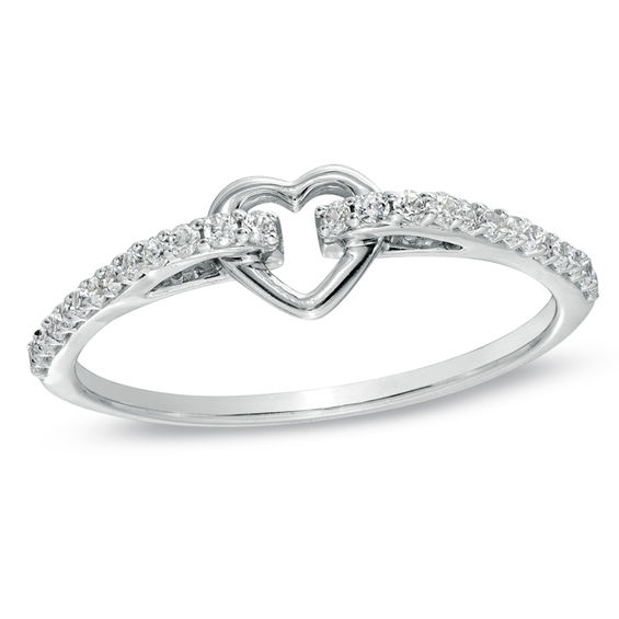 1/6 CT. T.W. Diamond Heart Promise Ring 