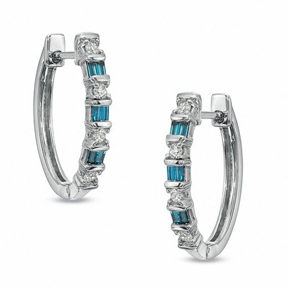 Zales blue diamond earrings Clearance