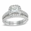Thumbnail Image 1 of 2 CT. T.W. Princess-Cut Diamond Frame Bridal Set in 14K White Gold