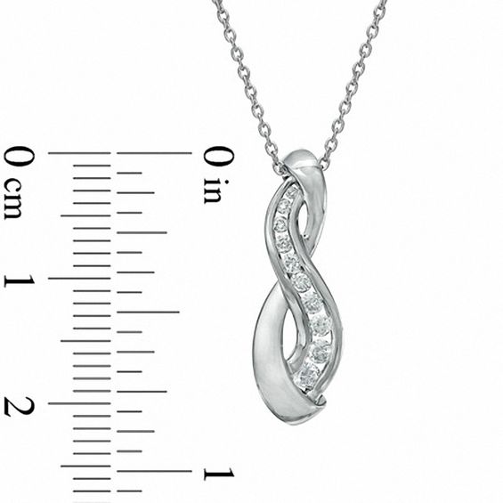 1/5 CT. T.W. Journey Diamond Infinity Loop Pendant in 10K White Gold