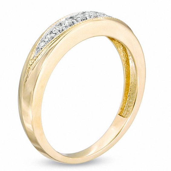 Ladies' 1/8 CT. T.W. Diamond Wedding Band in 10K Gold Wedding Bands