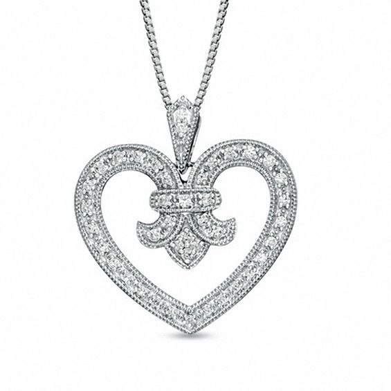1/4 CT. T.W. Diamond Fleur-de-Lis 