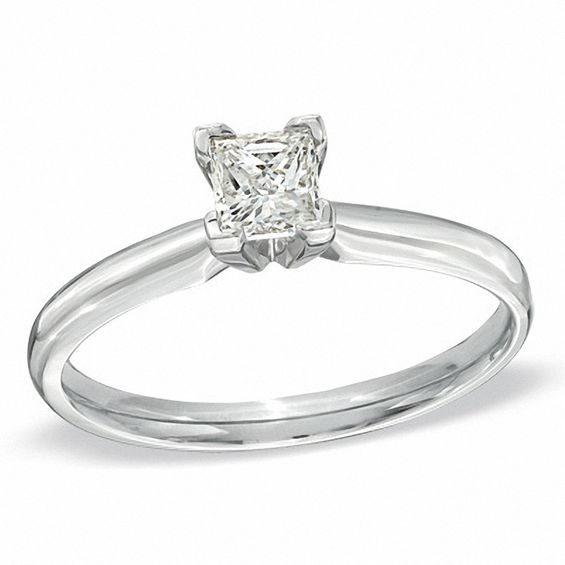 1 Ct Princess Cut Solitaire Engagement Wedding Ring Solid 14K White Gold 