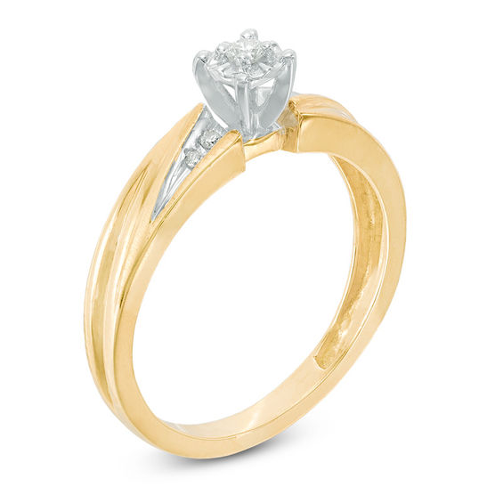 Diamond Accent Engagement Ring in 10K TwoTone Gold TwoTone Wedding