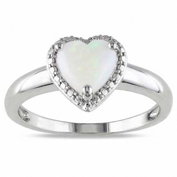 7 0mm Heart Shaped Opal Ring In Sterling Silver Wedding 7 0mm Heart Shaped Opal Ring In Sterling Silver